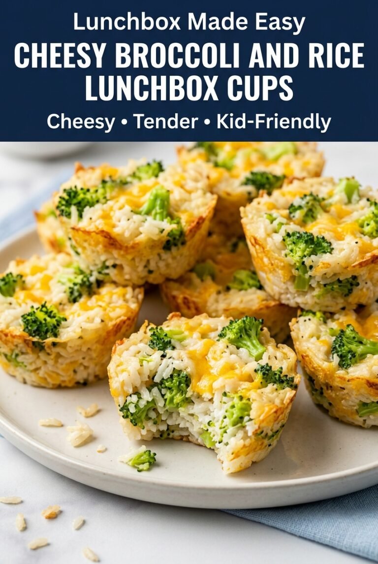 Cheesy Broccoli and Rice Lunchbox Cups