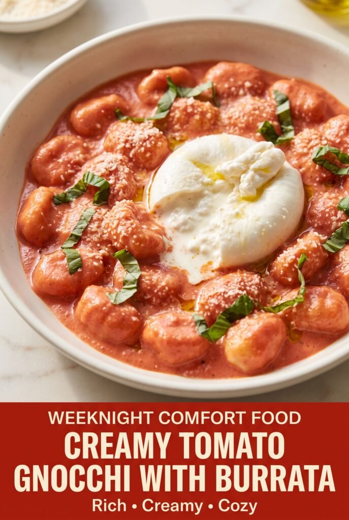 Creamy Tomato Gnocchi with Burrata