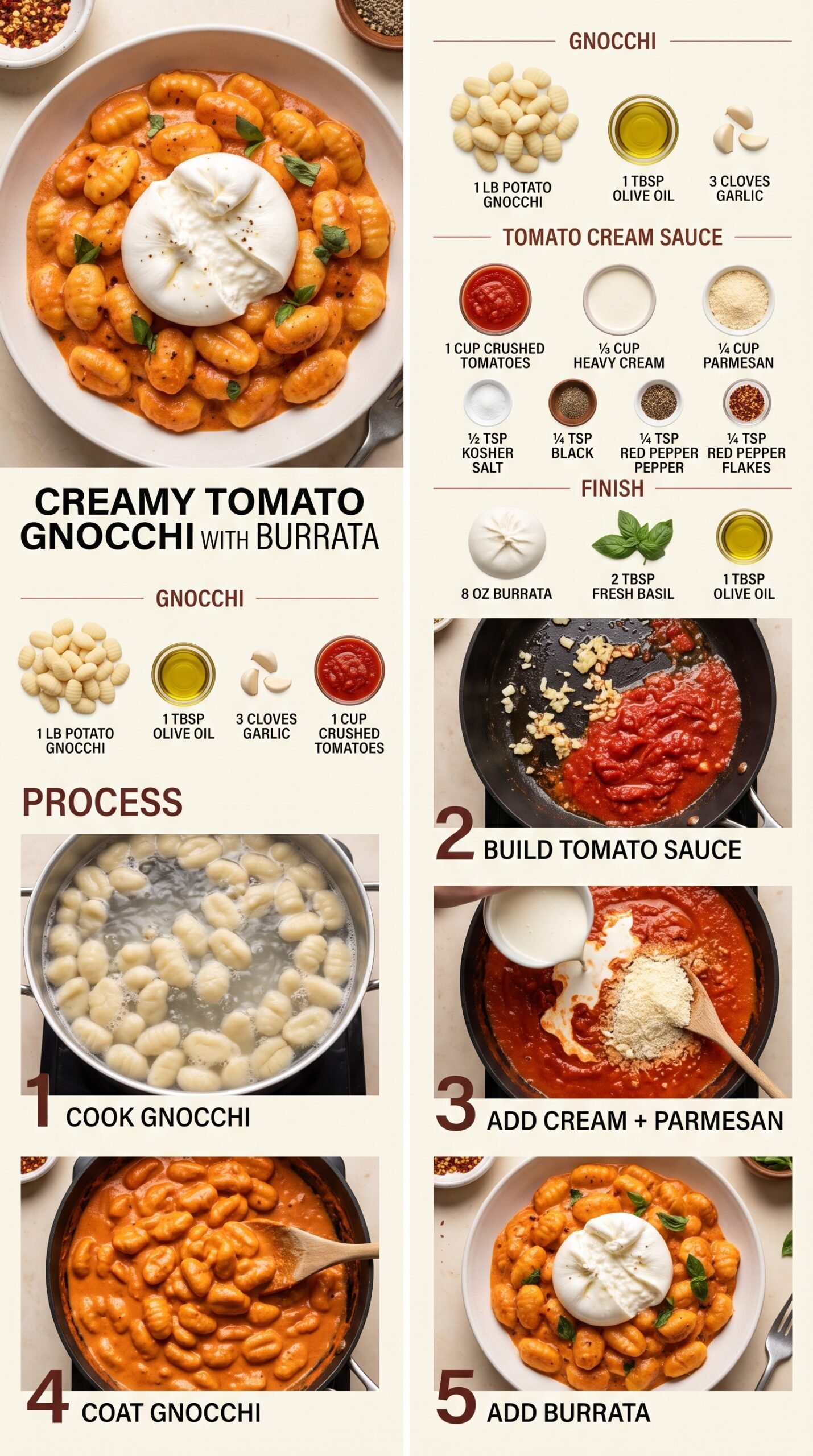 Creamy Tomato Gnocchi with Burrata creamy tomato burrata