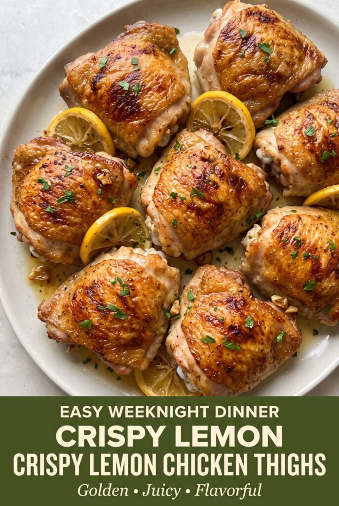 Crispy Oven-Baked Chicken Thighs with Lemon