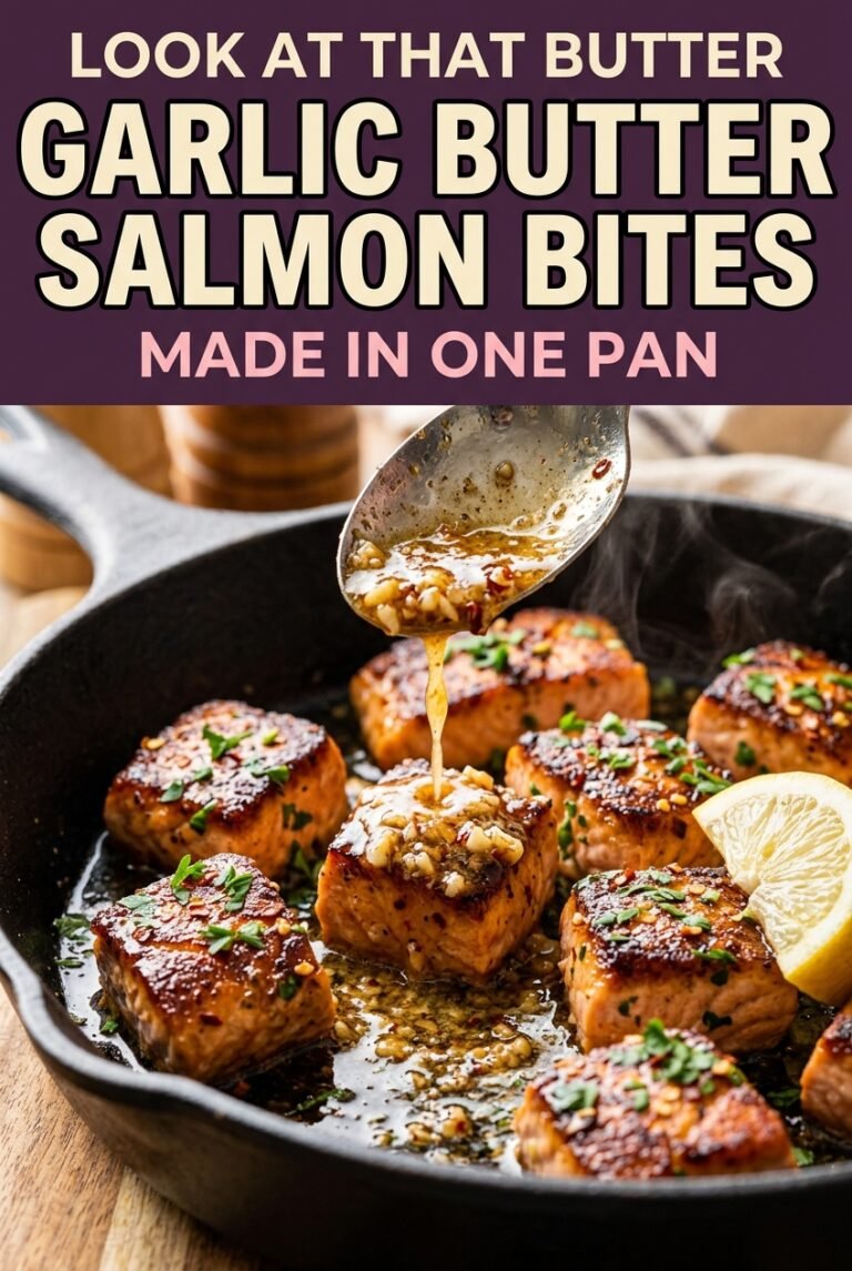 Garlic Butter Salmon Bites in One Pan