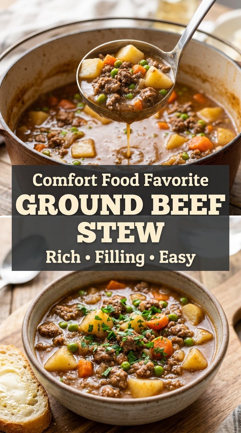 Grandma's Ground Beef Stew hearty, savory, one-pot