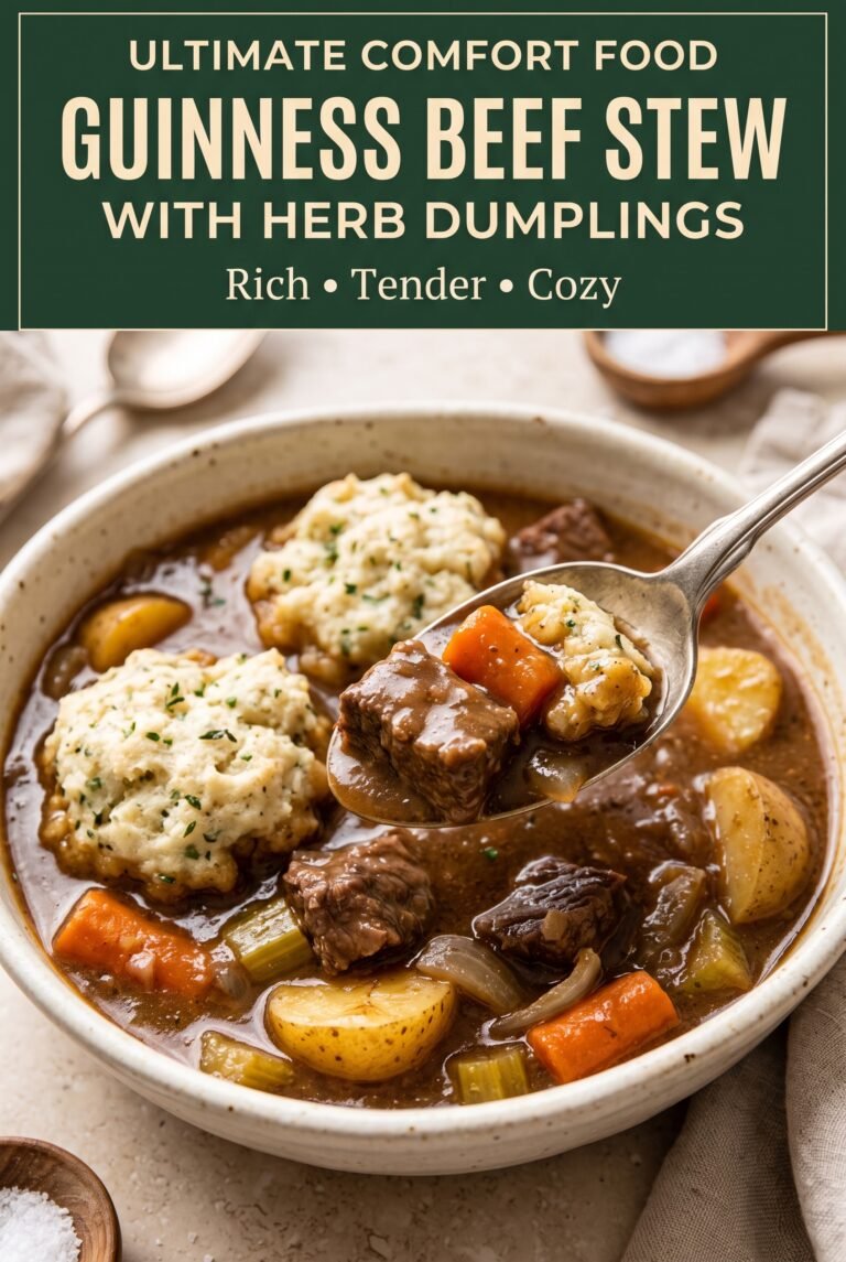Guinness Beef Stew with Herb Dumplings