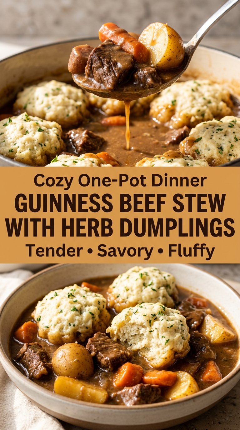 Guinness Beef Stew with Herb Dumplings