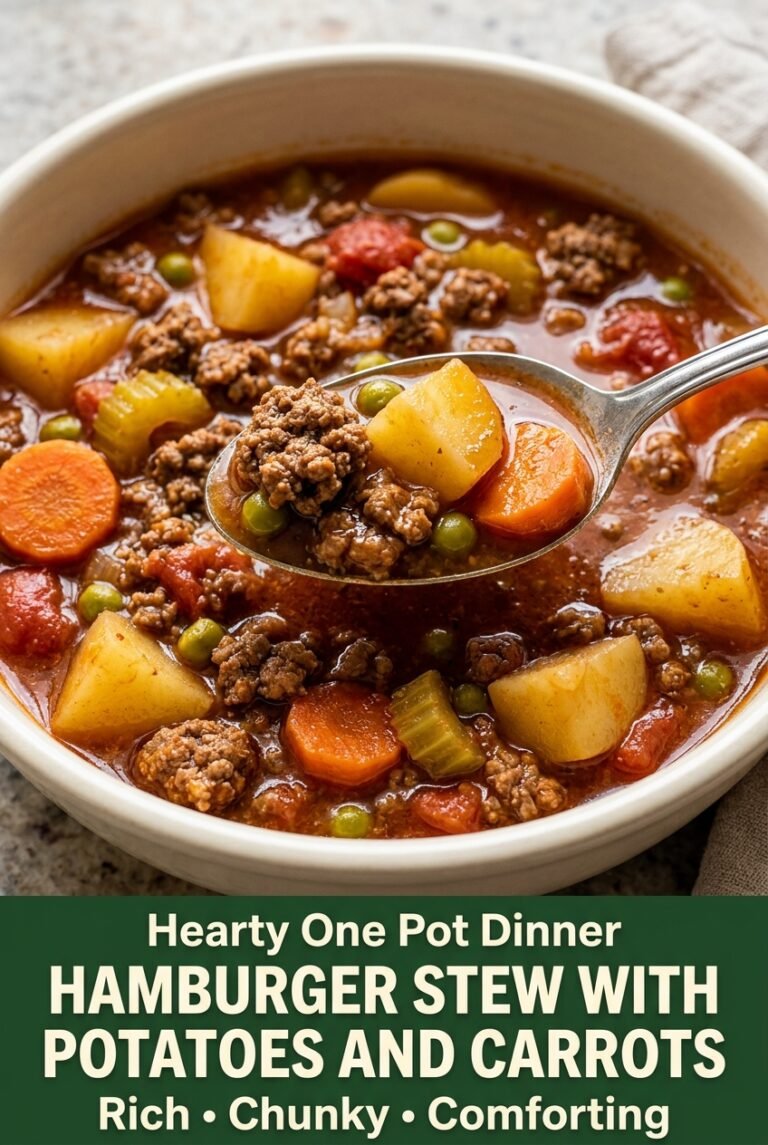 Hamburger Stew with Potatoes and Carrots
