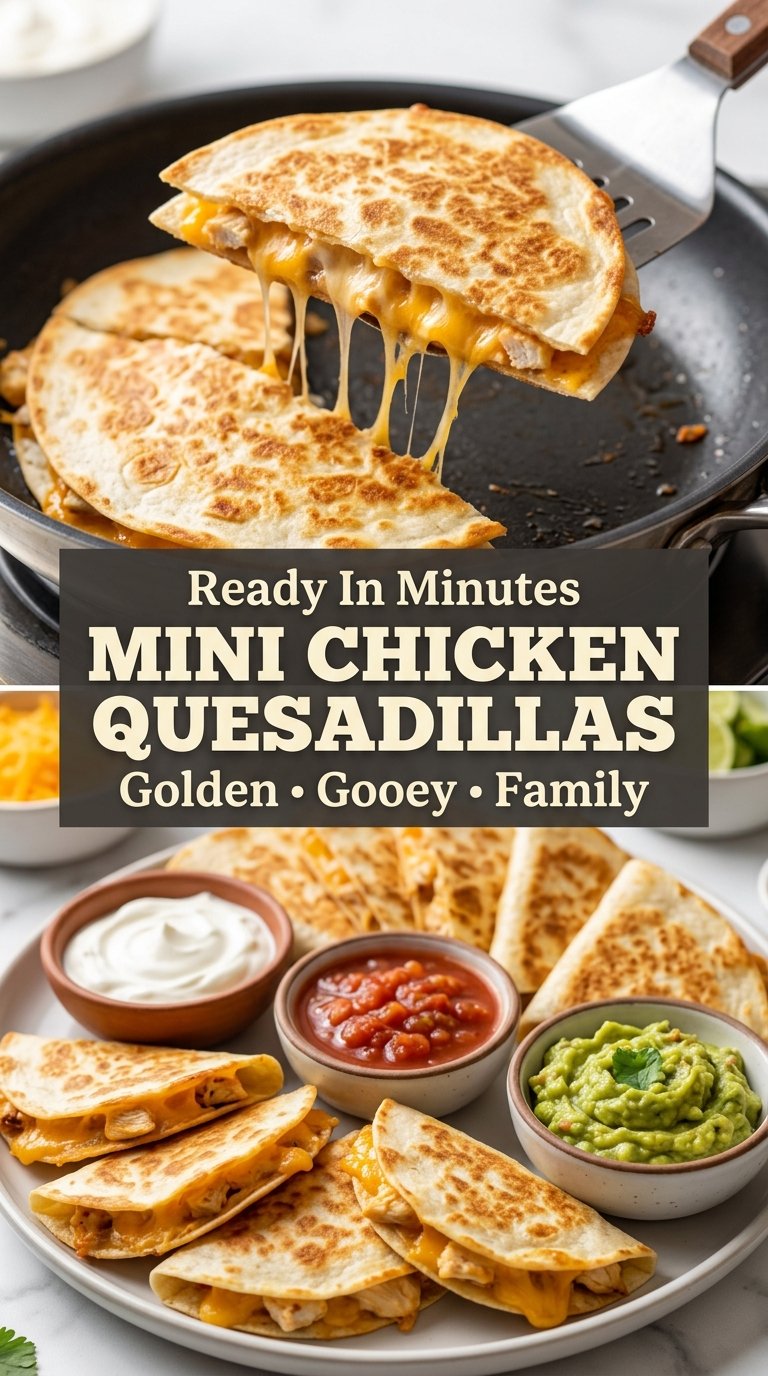 Kid-Friendly Mini Chicken Quesadillas crispy cheesy golden