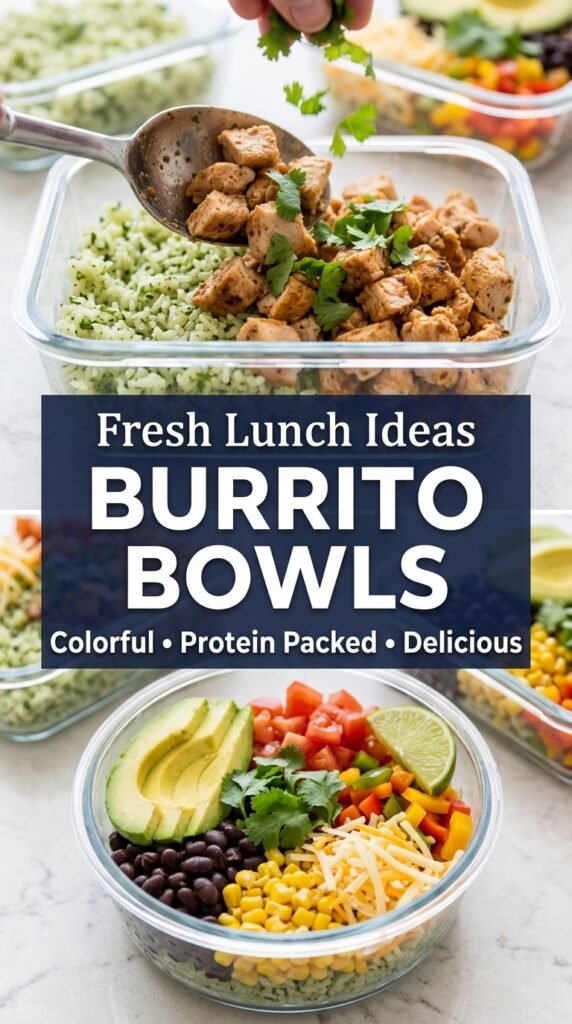Meal Prep Burrito Bowls with Cilantro Lime Rice