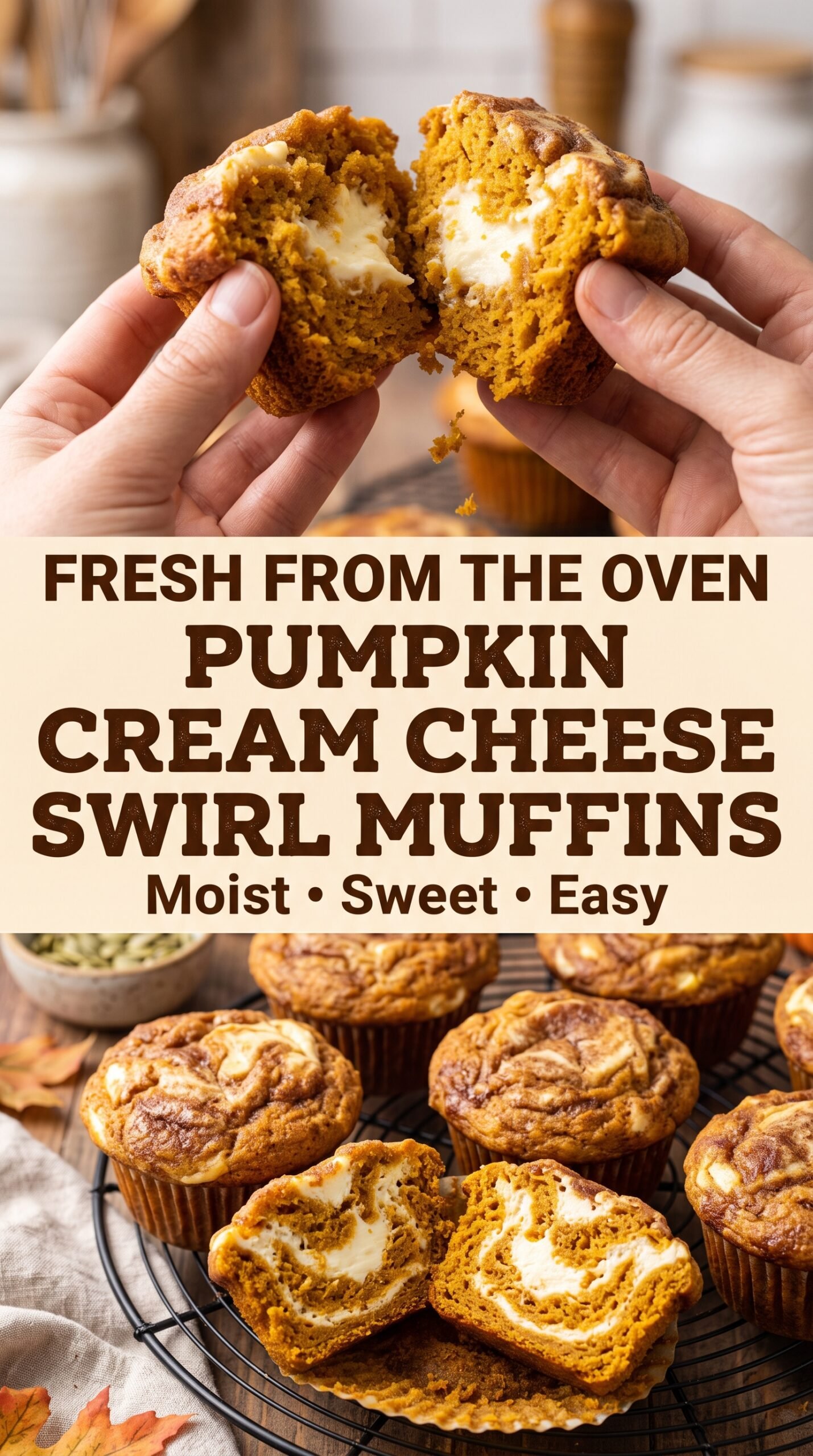 Pumpkin Cream Cheese Swirl Muffins