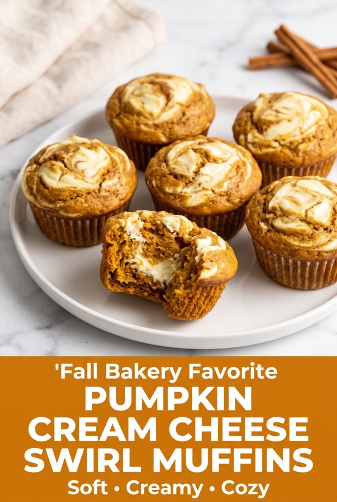 Pumpkin Cream Cheese Swirl Muffins