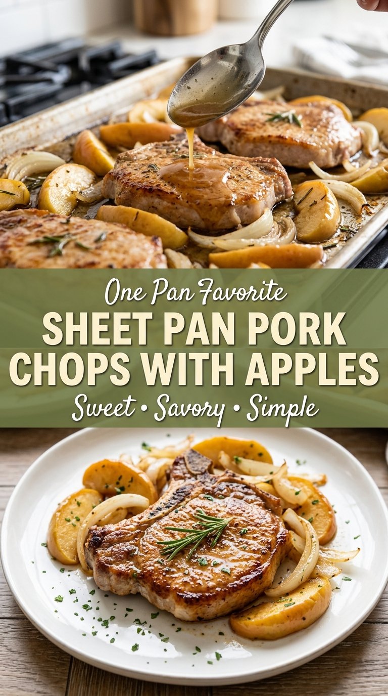 Sheet Pan Pork Chops with Apples and Onions