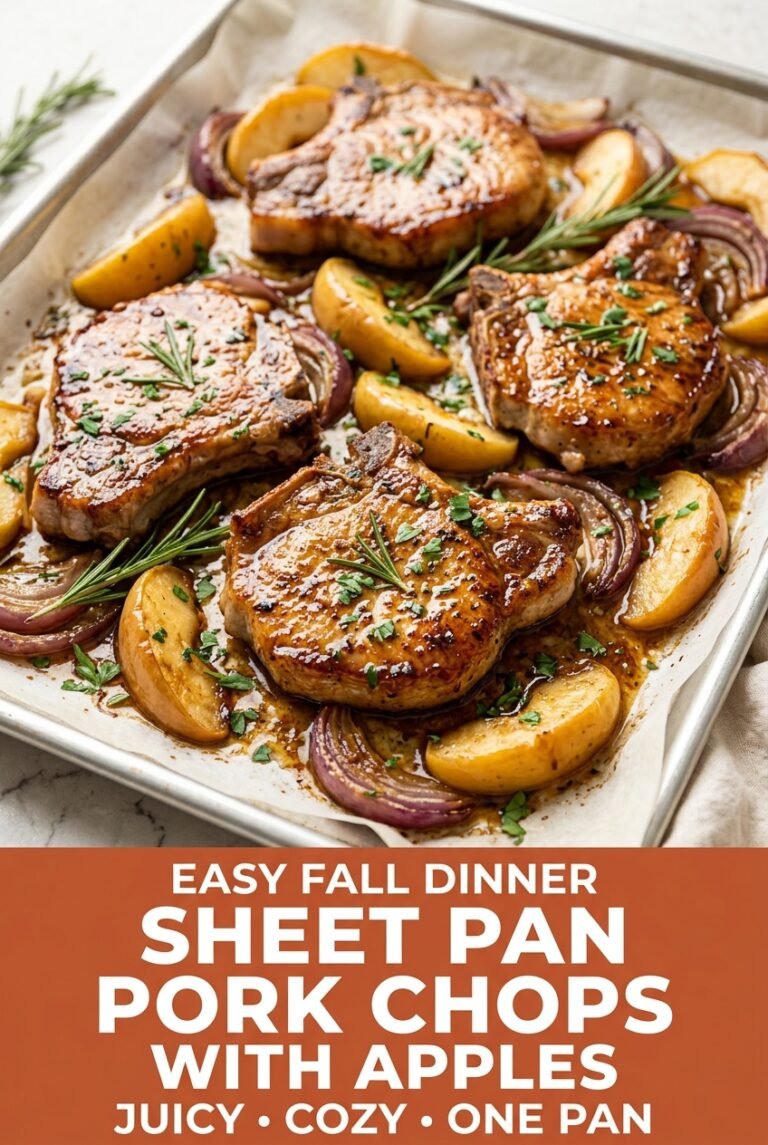Sheet Pan Pork Chops with Apples and Onions