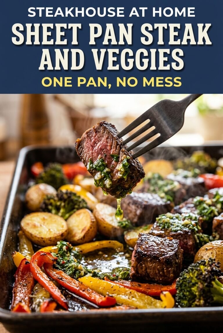 Sheet Pan Steak and Veggies with Fresh Chimichurri