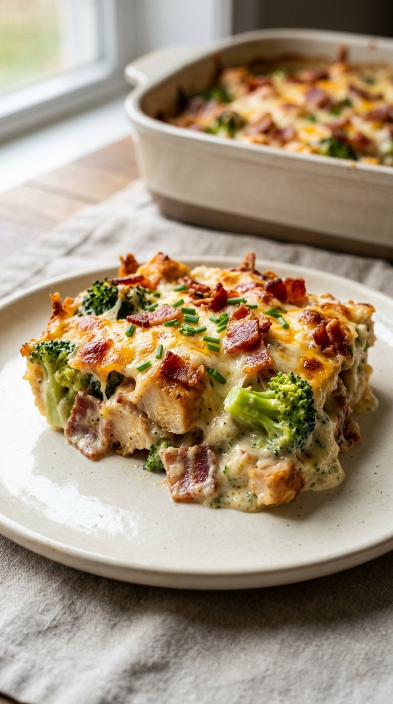 Creamy Chicken Bacon Ranch Casserole cheesy broccoli