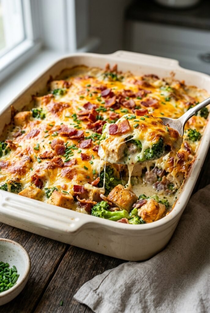 Creamy Chicken Bacon Ranch Casserole