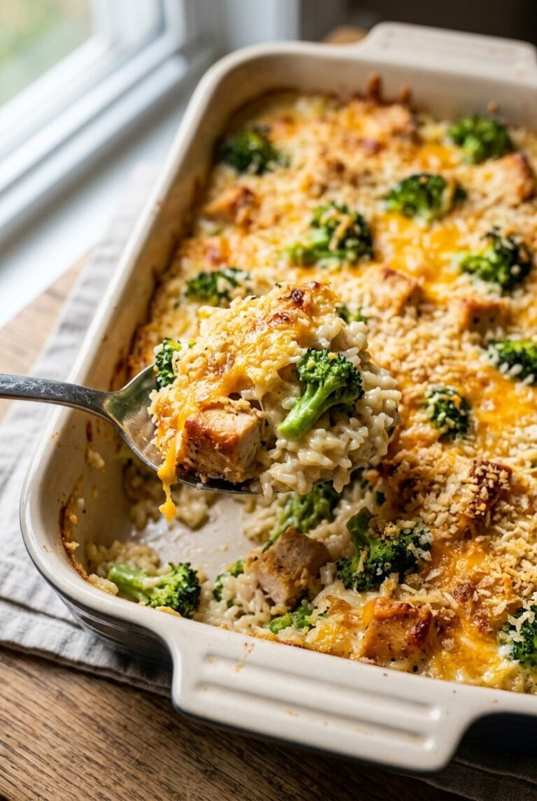 Creamy Chicken Broccoli Rice Casserole