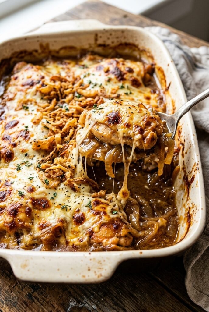 Creamy French Onion Chicken Casserole