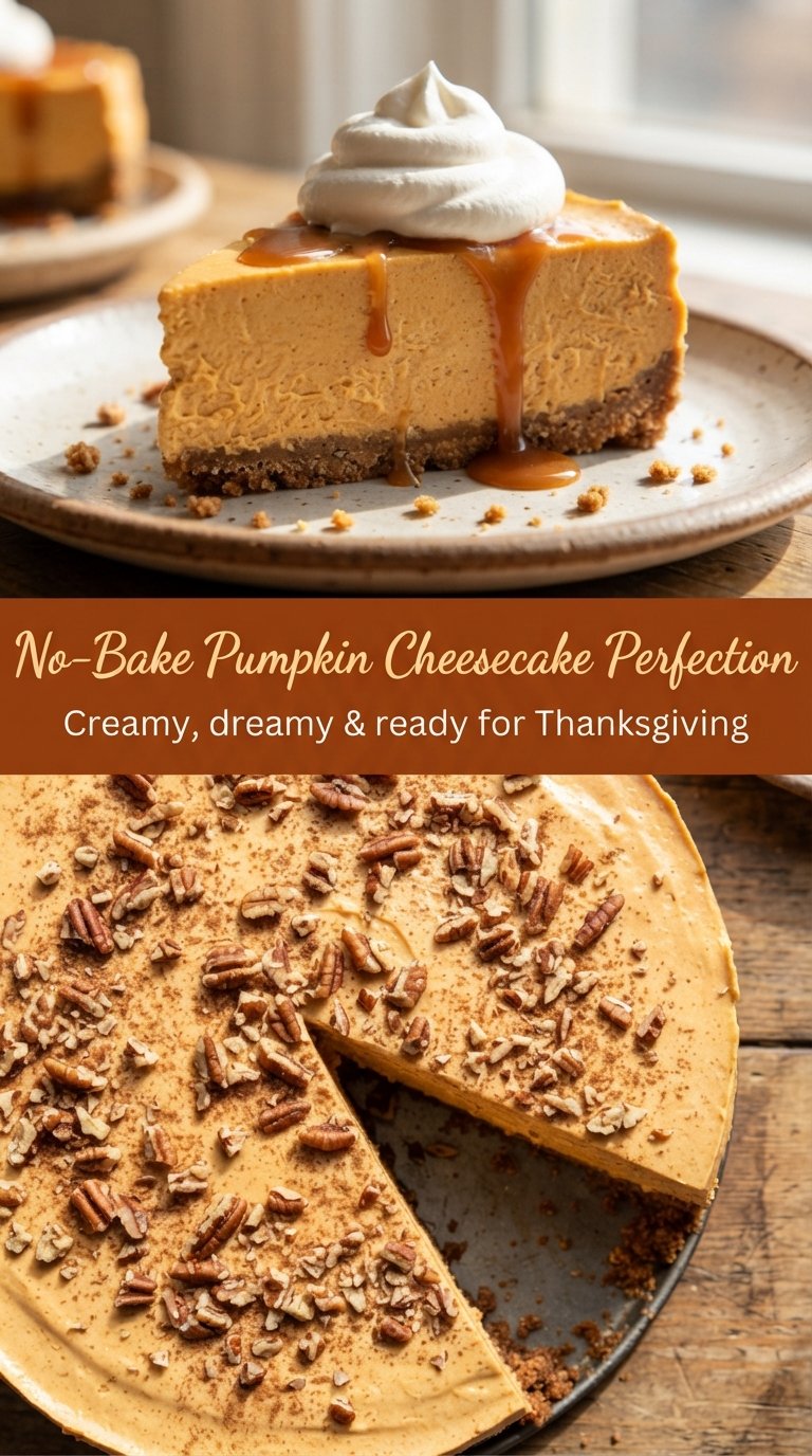 Easy No-Bake Pumpkin Cheesecake creamy spiced dessert