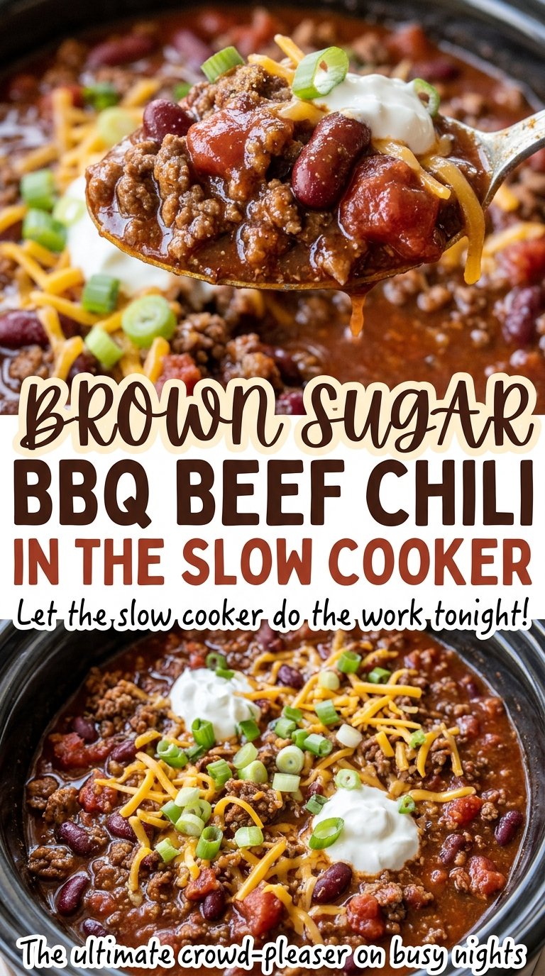 Brown Sugar BBQ Beef Chili, hearty and tomato-rich