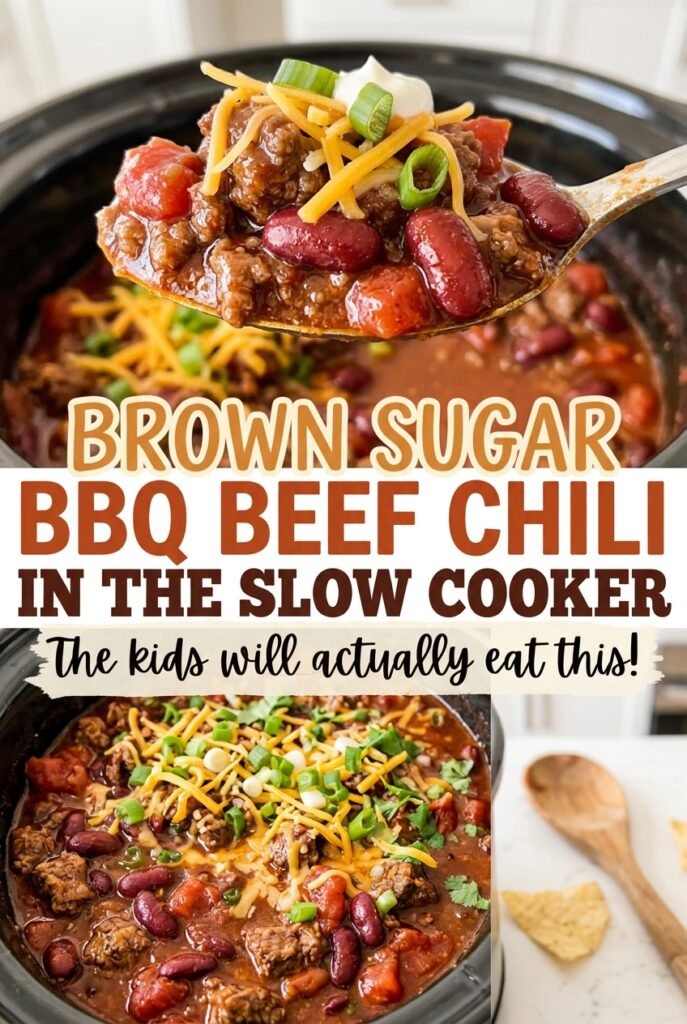Brown Sugar BBQ Beef Chili in the Slow Cooker