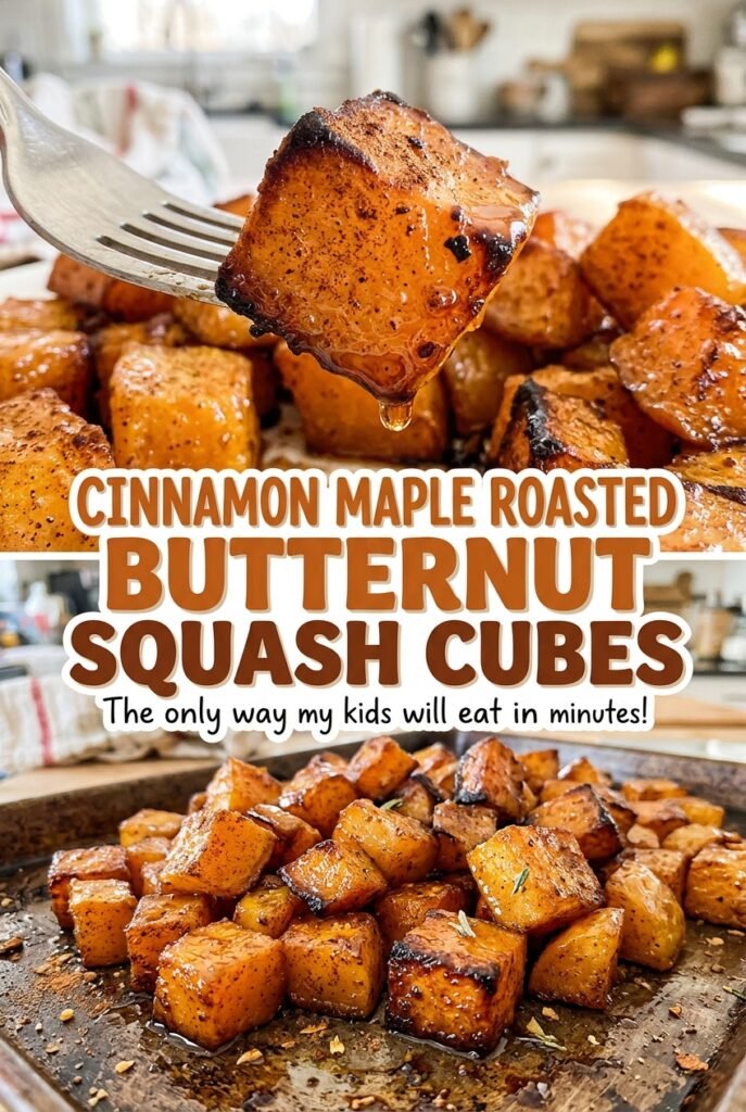 Cinnamon Maple Roasted Butternut Squash Cubes
