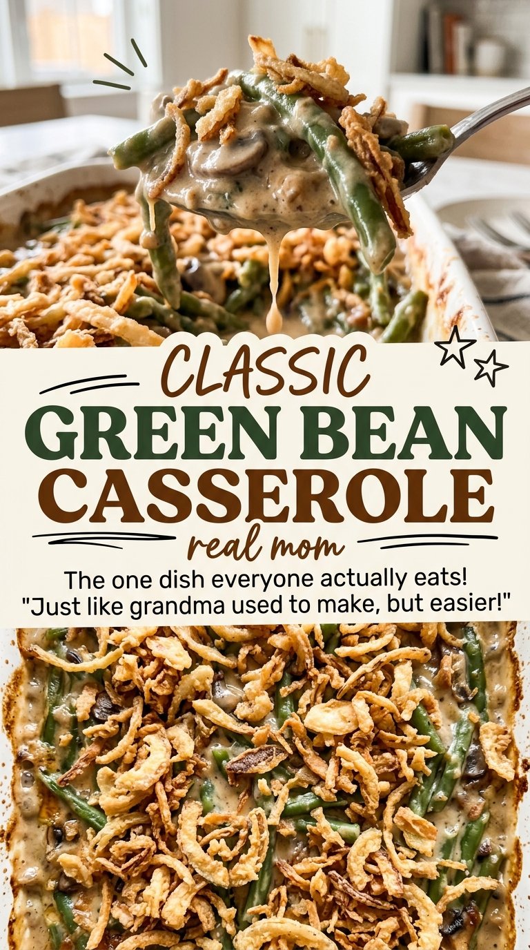 Classic Green Bean Casserole warm creamy beans