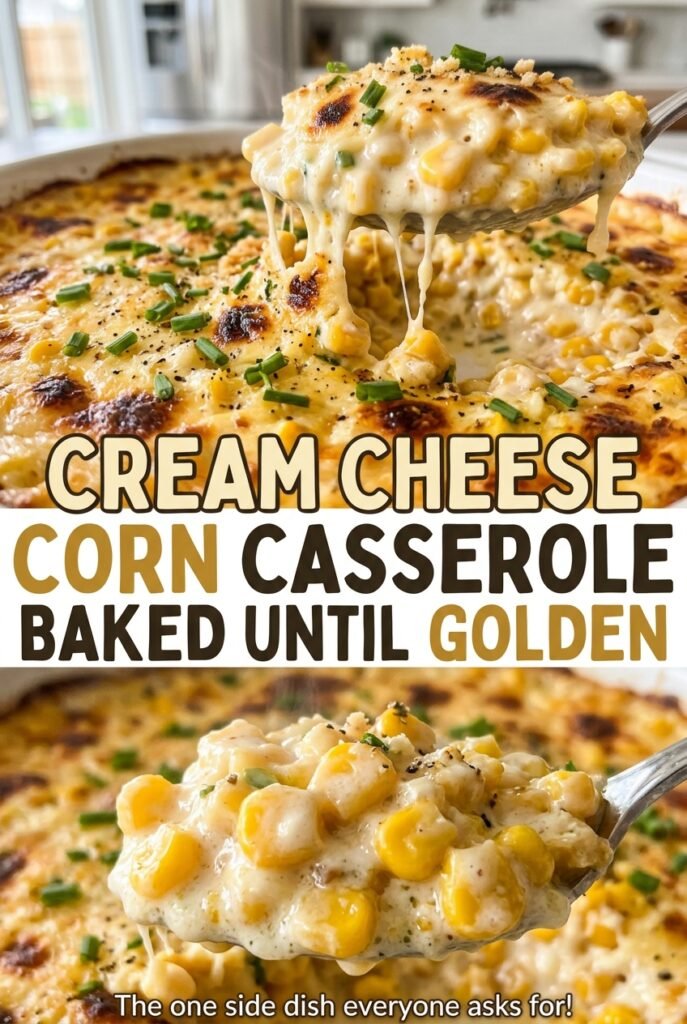 Cream Cheese Corn Casserole Baked Until Golden