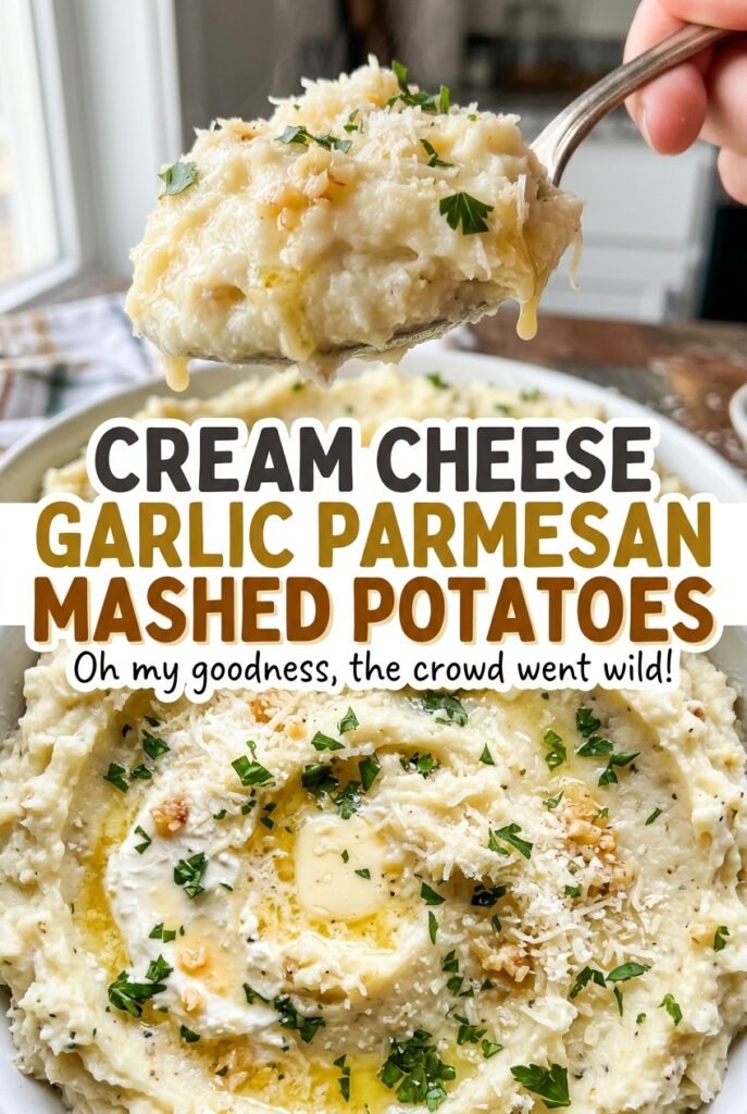 Cream Cheese Garlic Parmesan Mashed Potatoes