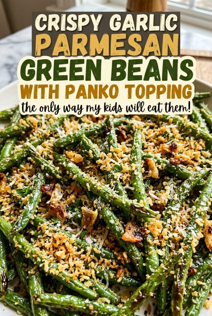 Crispy Garlic Parmesan Green Beans with Panko Topping