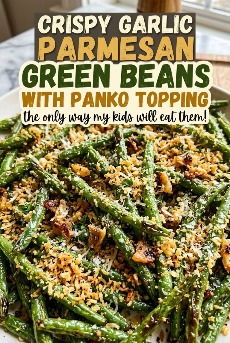 Crispy Garlic Parmesan Green Beans with Panko Topping