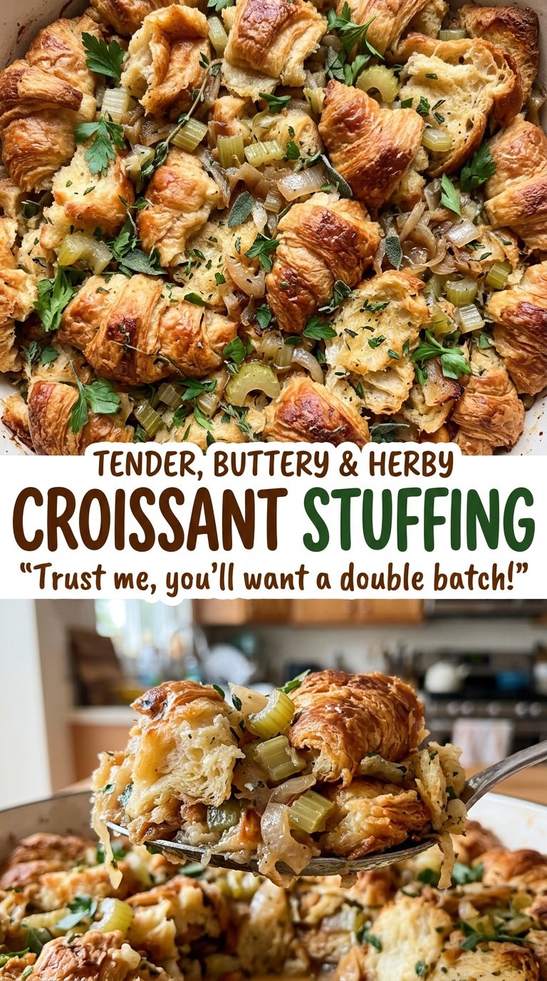 Croissant Stuffing savory golden casserole
