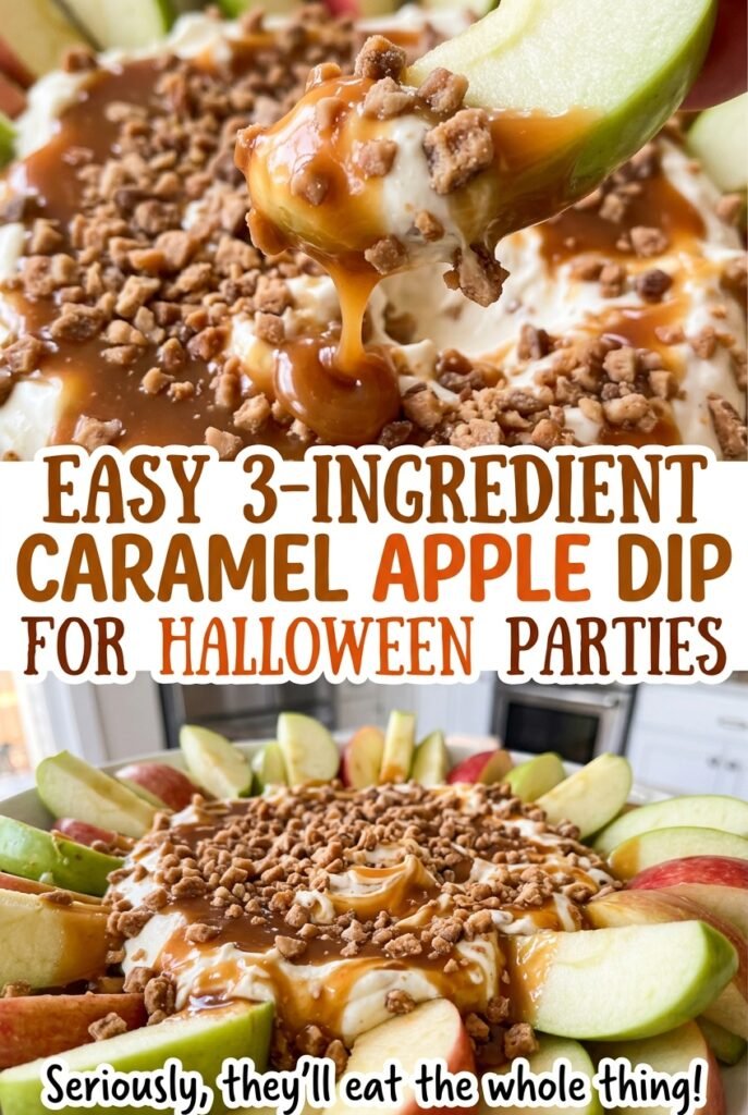 Easy 3-Ingredient Caramel Apple Dip for Halloween Parties