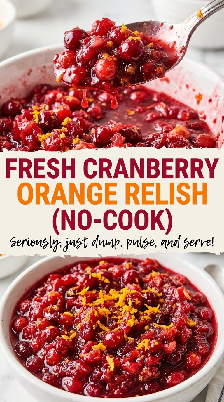 Fresh Cranberry Orange Relish, bright and chunky