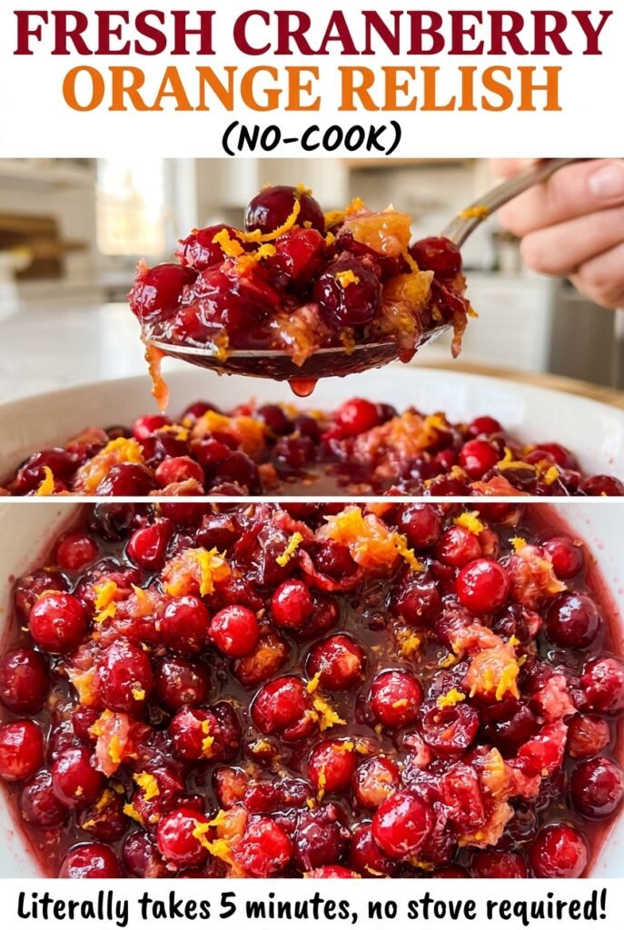 Fresh Cranberry Orange Relish (No-Cook)