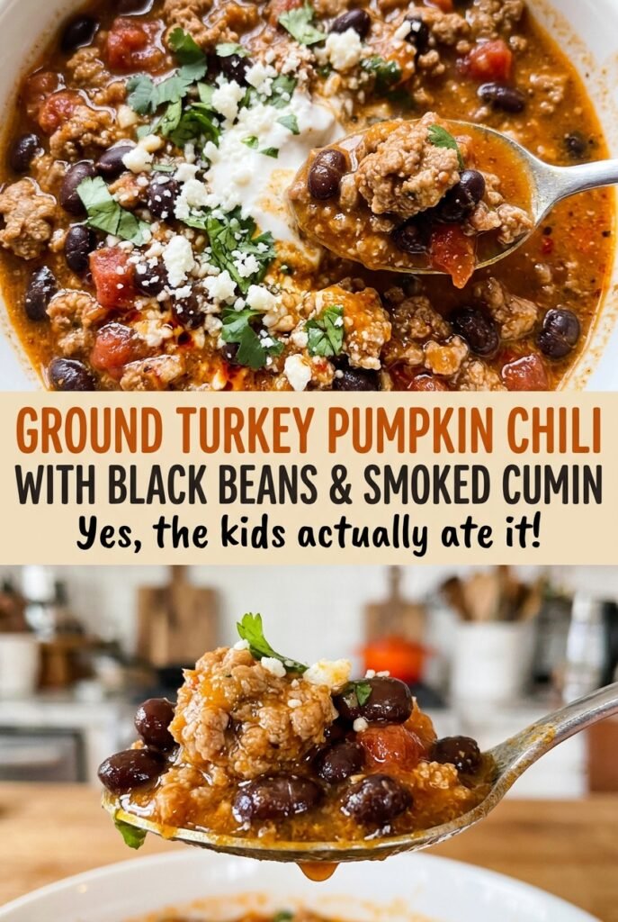 Ground Turkey Pumpkin Chili with Black Beans and Smoked Cumin
