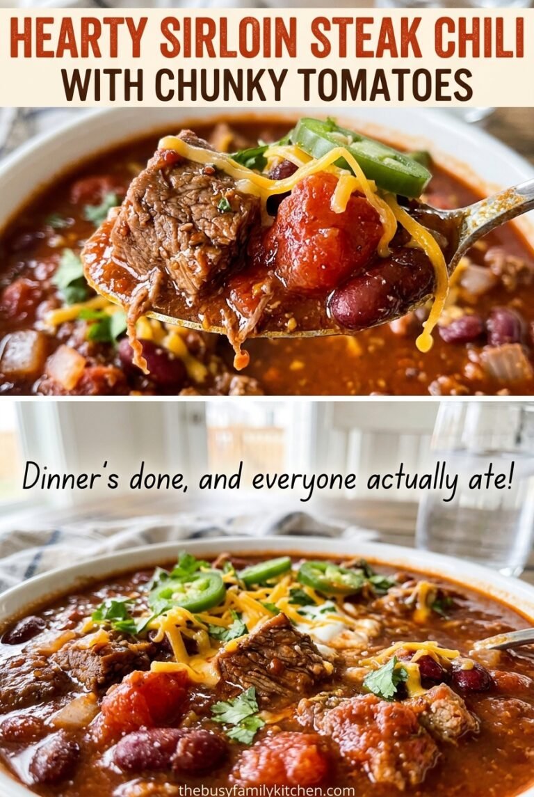 Hearty Sirloin Steak Chili with Chunky Tomatoes