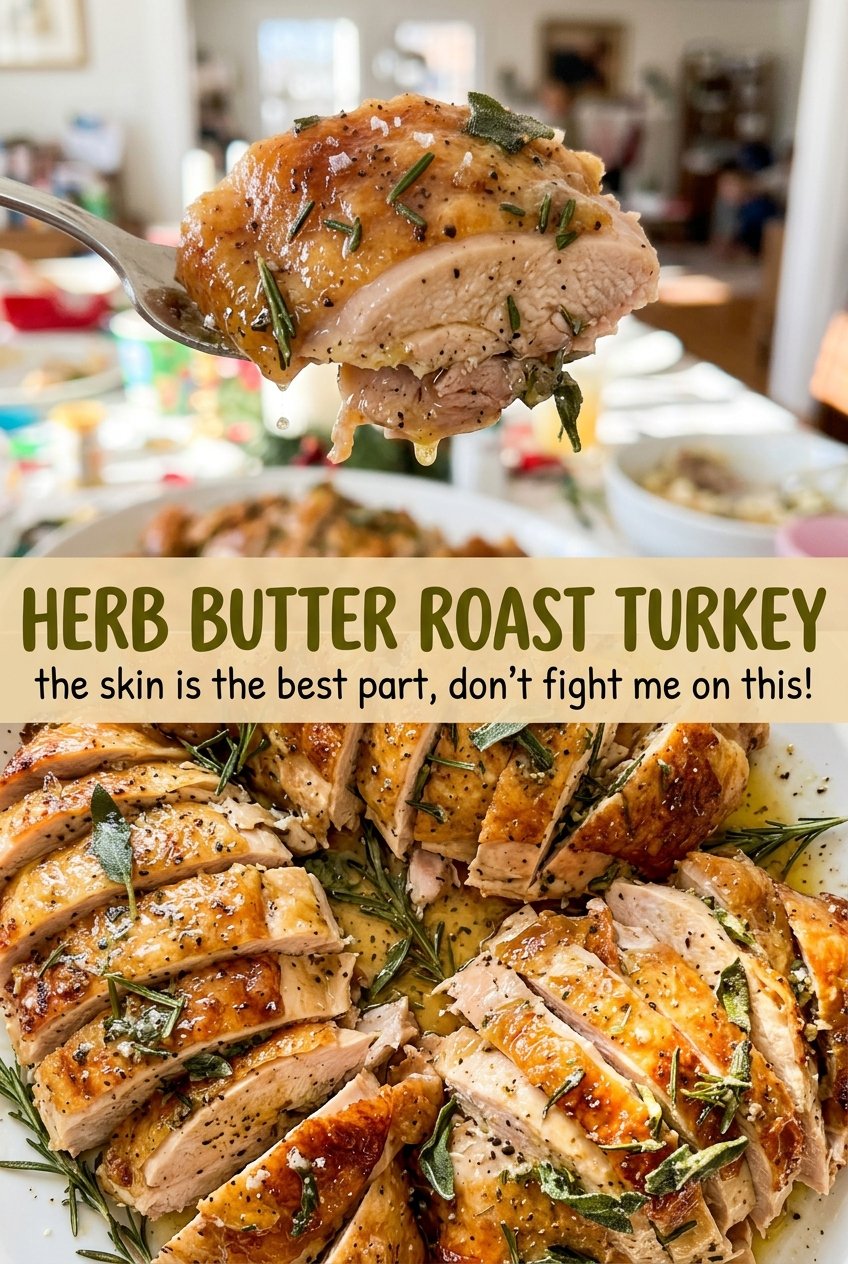 Herb Butter Roast Turkey golden herb-crusted