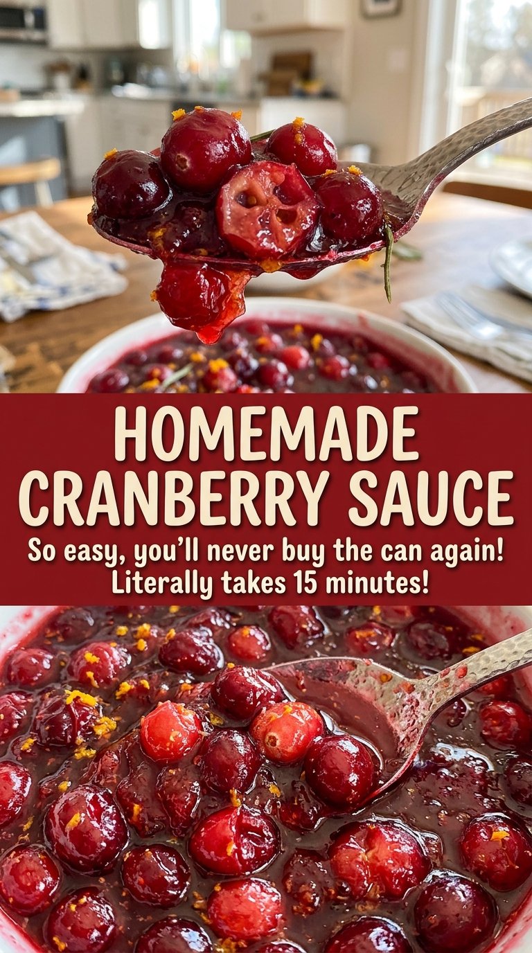 Homemade cranberry sauce bright tart berries