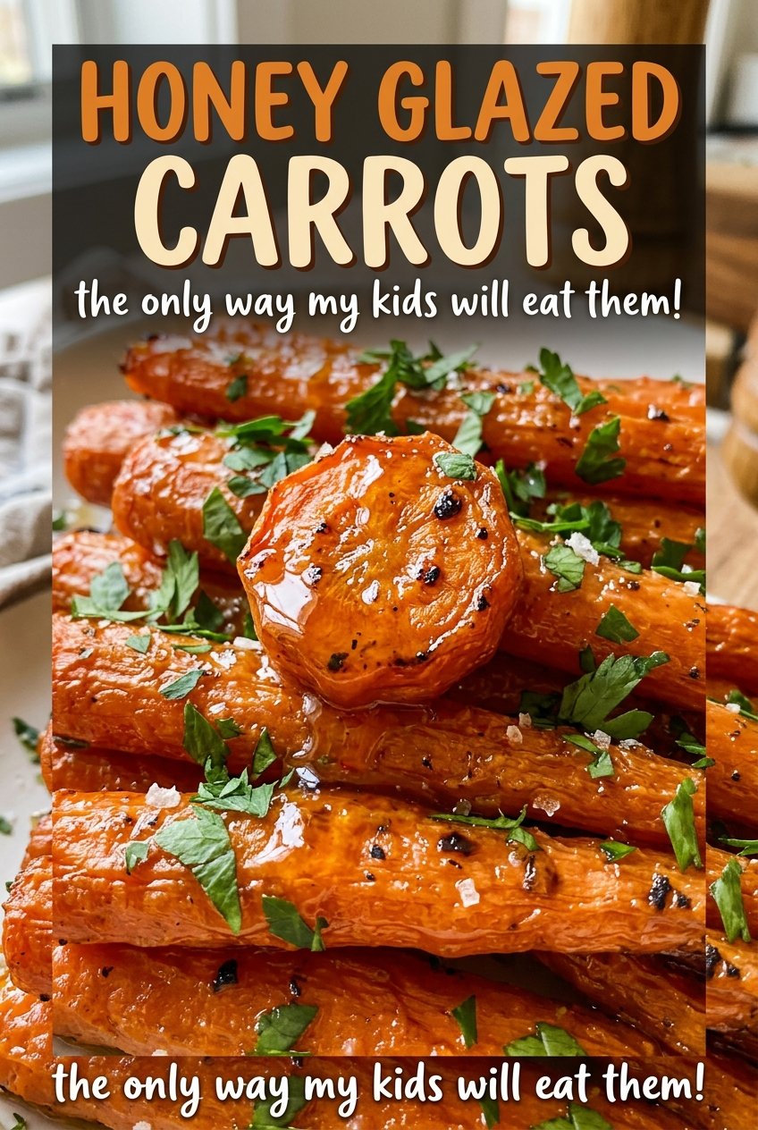 Honey glazed carrots glossy buttery coins