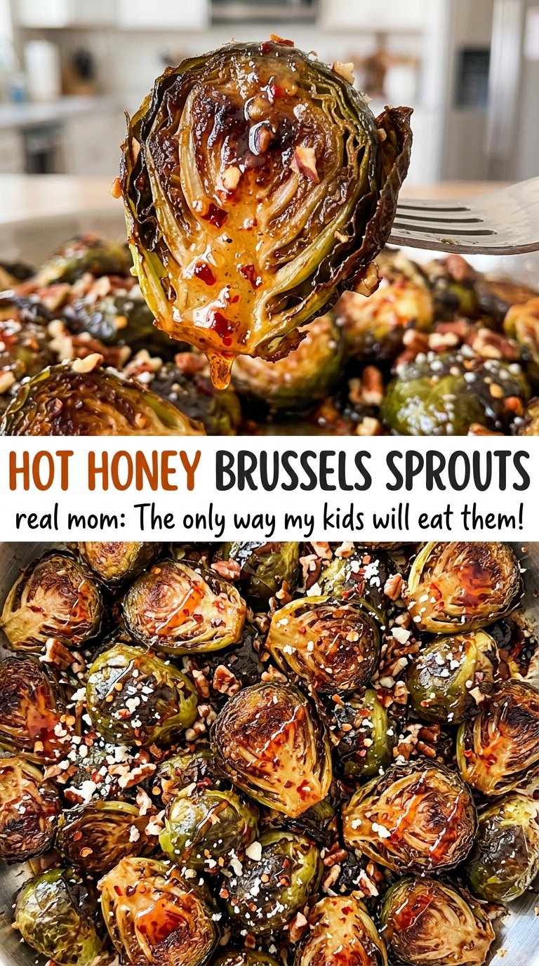 Hot Honey Brussels Sprouts, tender and caramelized