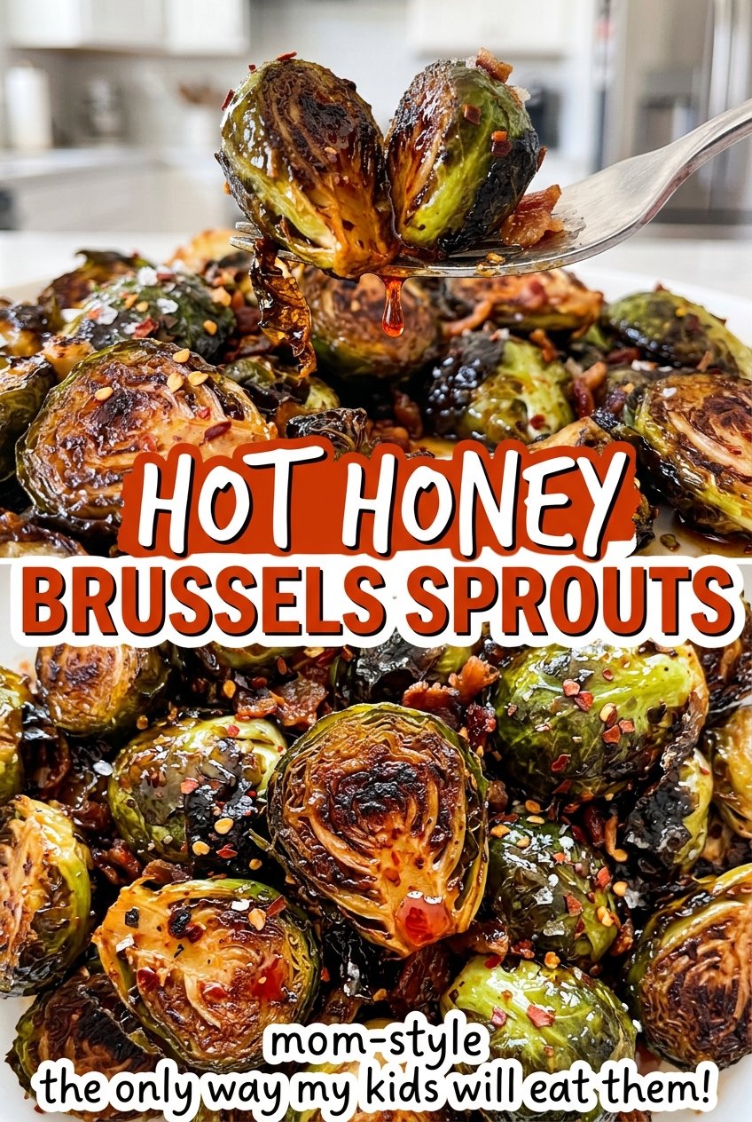 Hot Honey Brussels Sprouts, browned and glossy