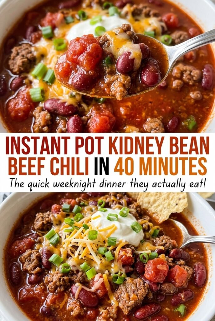 Instant Pot Kidney Bean Beef Chili in 40 Minutes