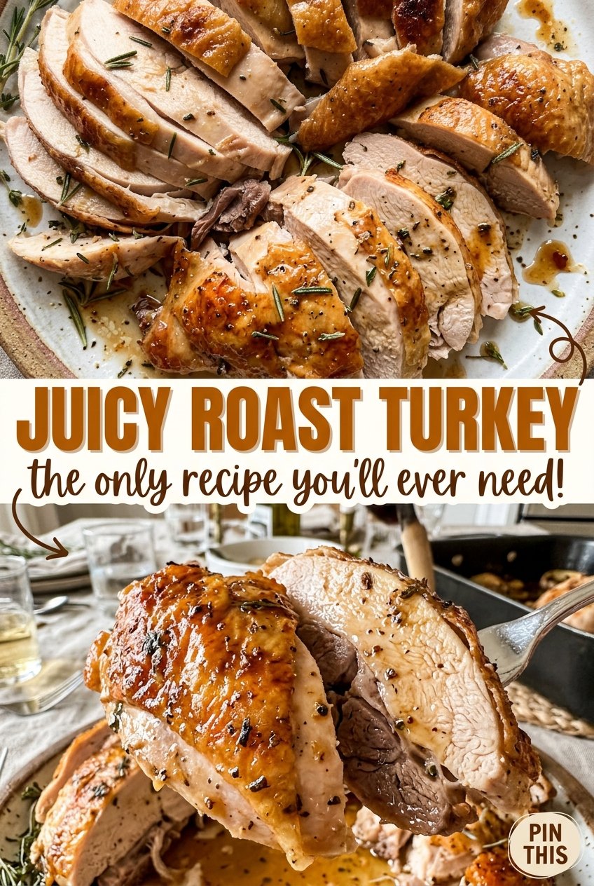Juicy Roast Turkey crisp golden skin
