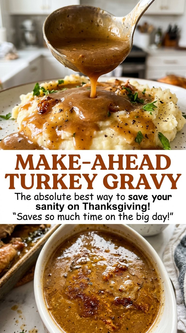 Make-Ahead Turkey Gravy golden roasted stock