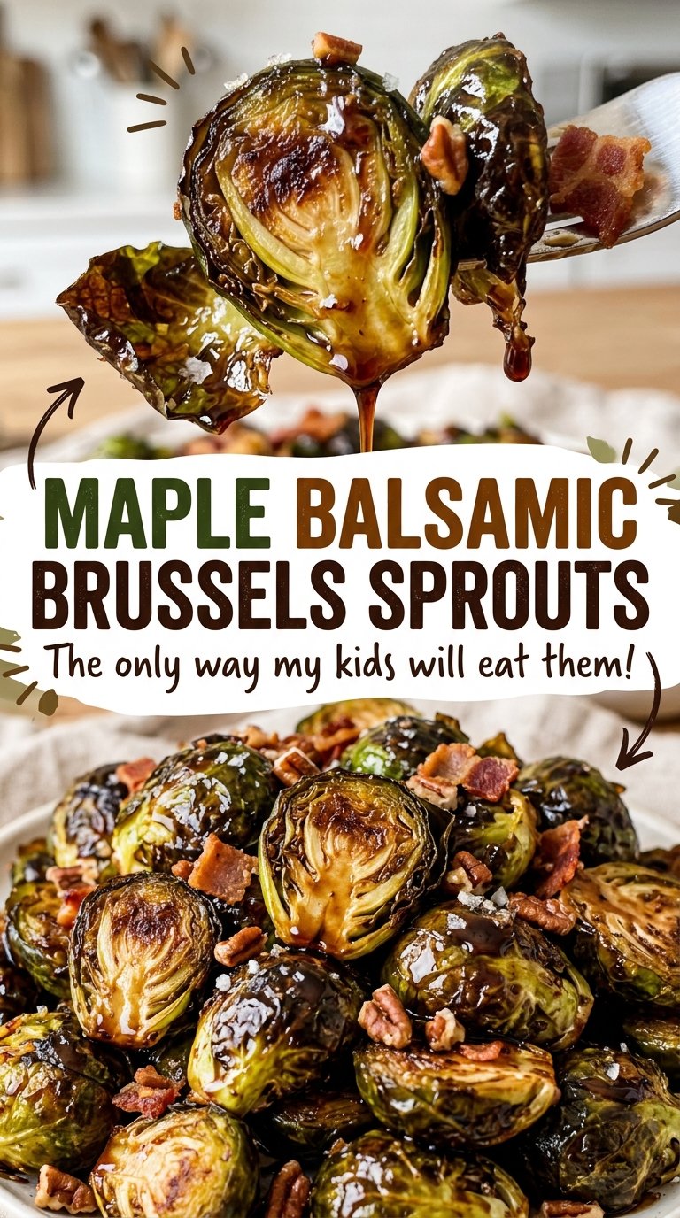 Maple Balsamic Brussels Sprouts glossy roasted finish