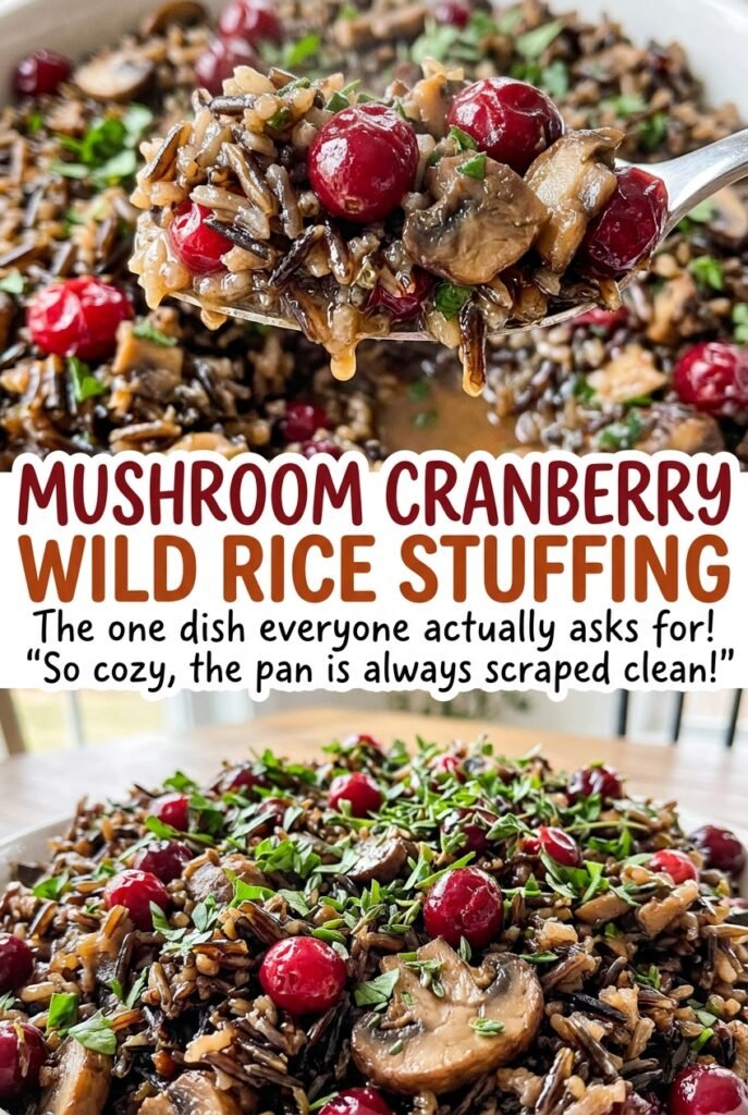 Mushroom Cranberry Wild Rice Stuffing