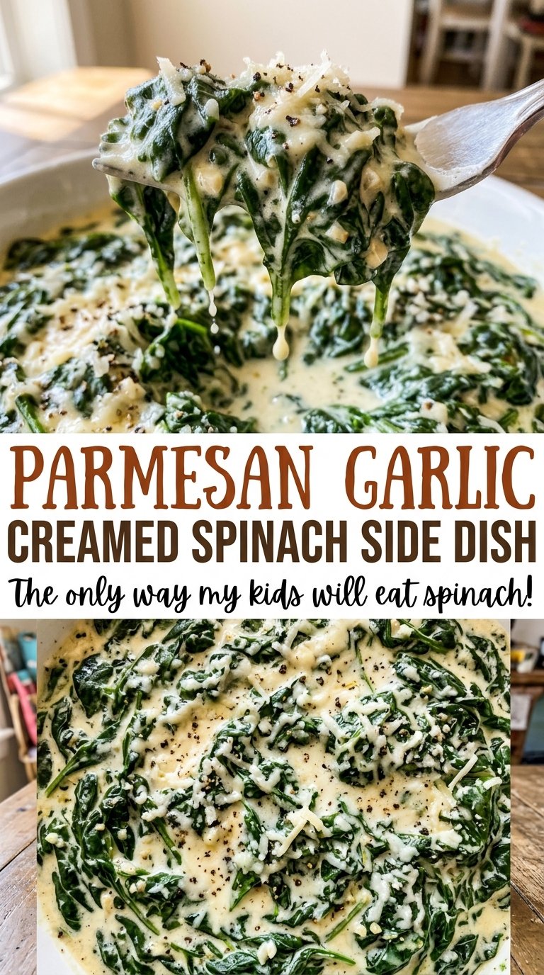 Parmesan garlic creamed spinach creamy cheesy side