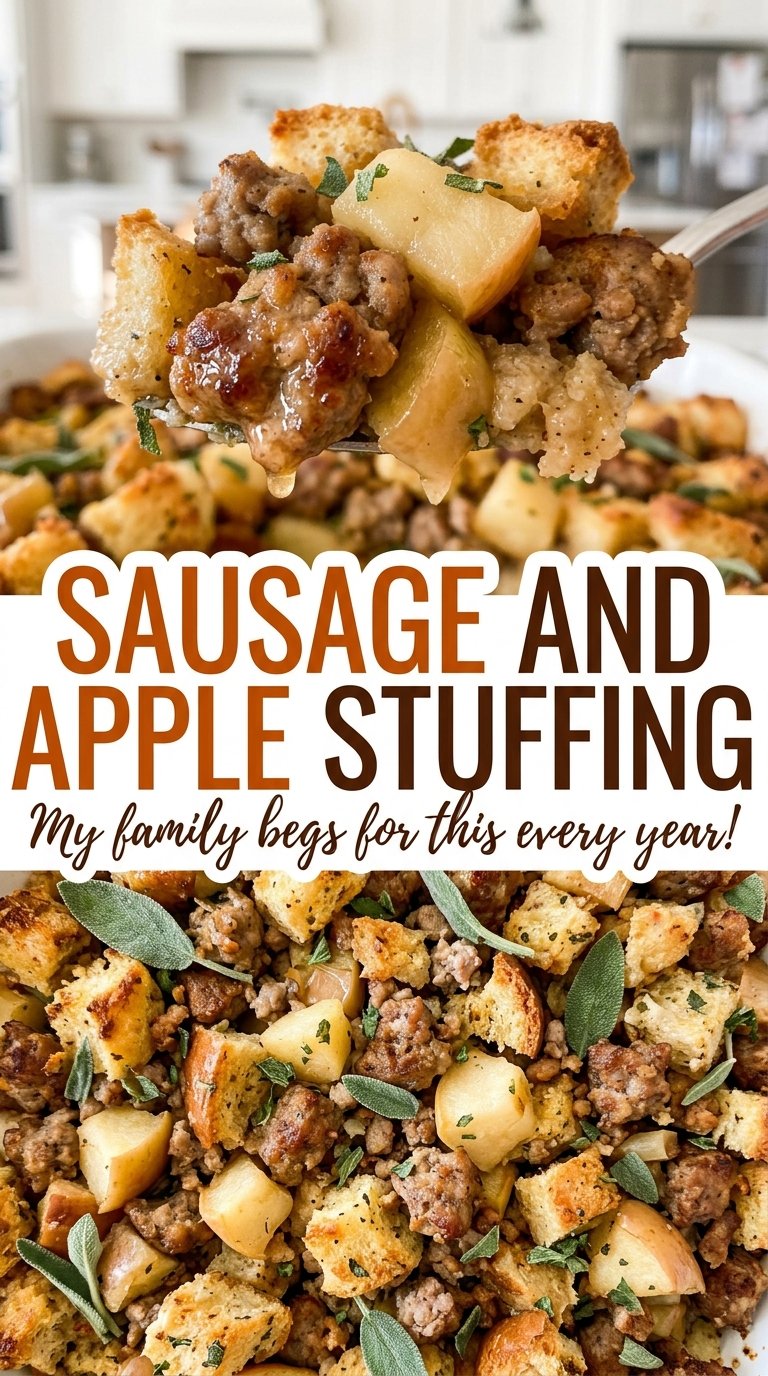Sausage and Apple Stuffing golden crisp topping