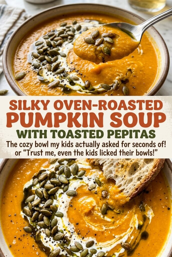Silky Oven-Roasted Pumpkin Soup with Toasted Pepitas