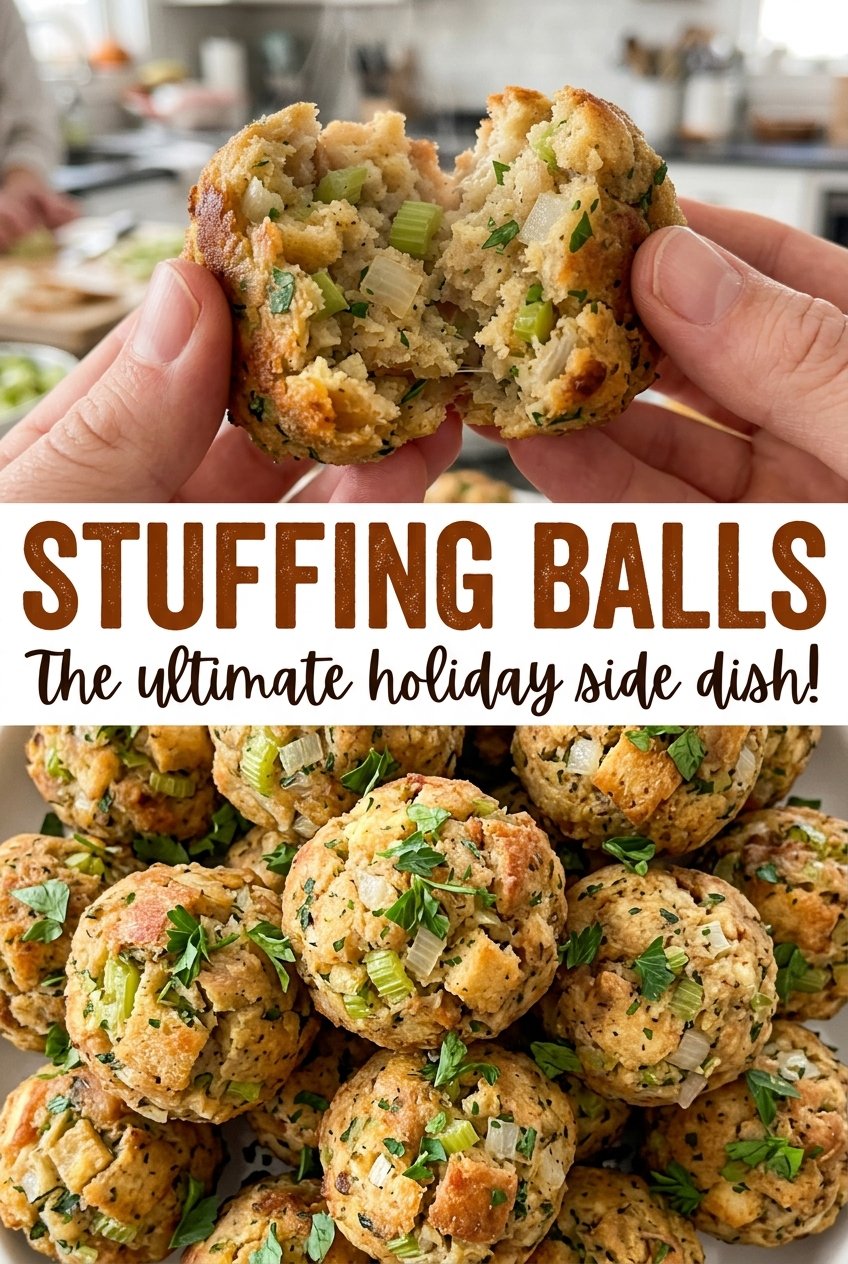 Stuffing balls golden savory centers