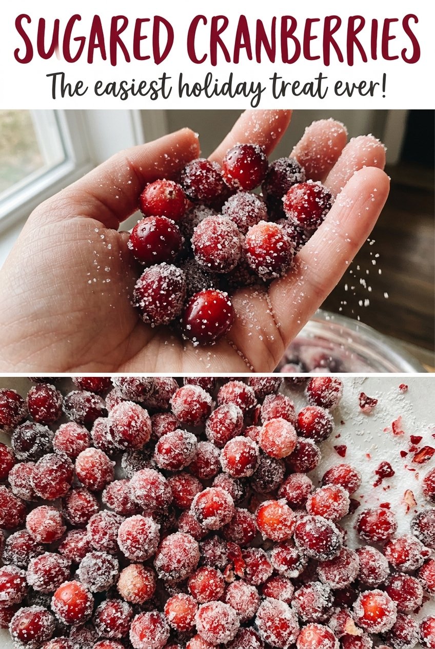 Sugared cranberries sparkling sugar coating